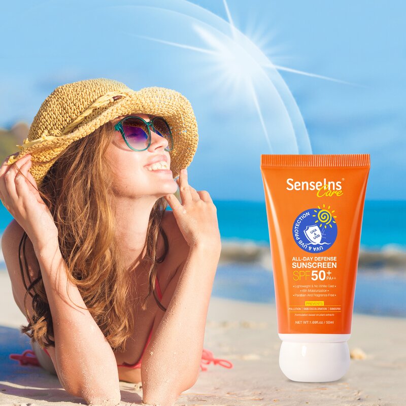 Sunscreen SPF 50 - Private Label Organic All-Day Defense UVA/UVB Moisturizing Whitening