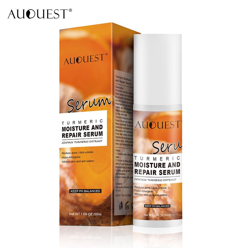 Turmeric Face Serum - Private Label Herb Brightening Dark Spots Acne Removal Vegan