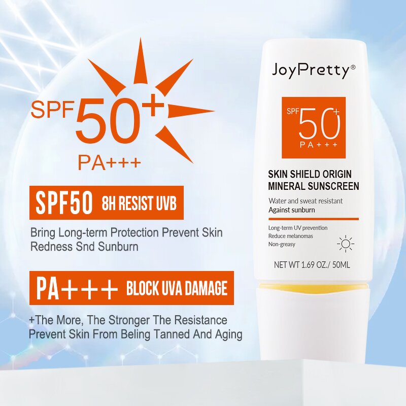 Mineral Sunscreen SPF 50 - Organic UV Protection Face Body Moisturizing Whitening