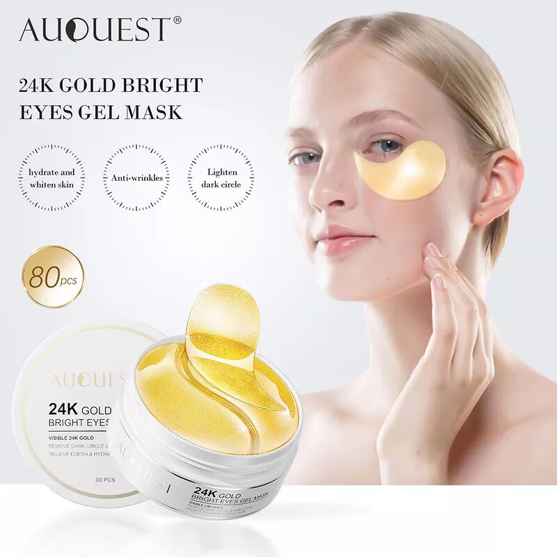 24K Gold Eye Mask - OEM Private Label Organic Custom Hydrogel Collagen Under Eye Patch