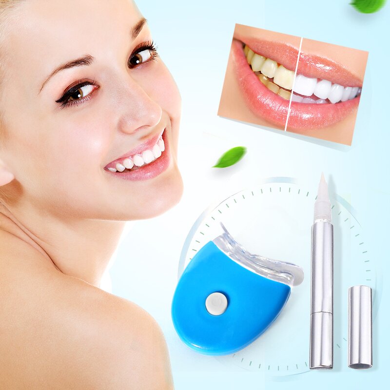 Teeth Whitening Kit - Private Label Pen LED Light Dental Bleaching Gel Custom Logo