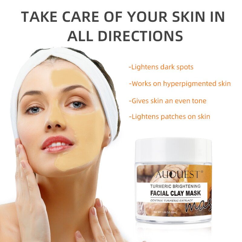 Turmeric Clay Facial Mask - Private Label Organic Yellow Whitening Skin Care Mud Mask