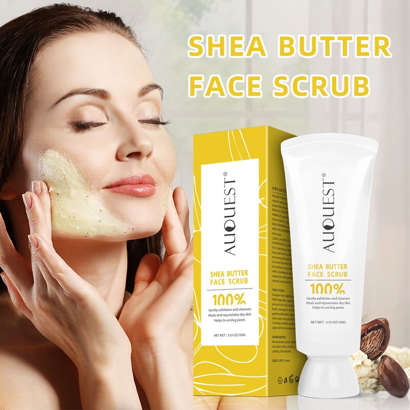 Shea Butter Face Scrub - Korean Private Label Organic Anti Aging Exfoliate Dead Skin