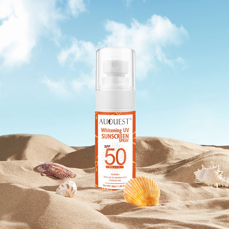 Sunscreen Spray SPF 50 - Private Label Organic UV Sunburn Travel Antioxidant Custom Logo