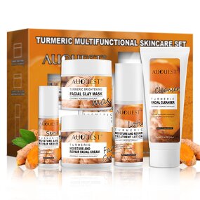 Turmeric Skin Care Set - Korean Natural Whitening Acne Removal Organic Deep Cleansing