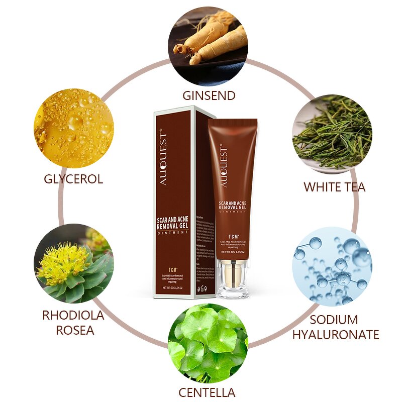 Scar Removal Cream Gel - Private Label Organic TCM Acne Scar Stretch Mark Repair Ointment