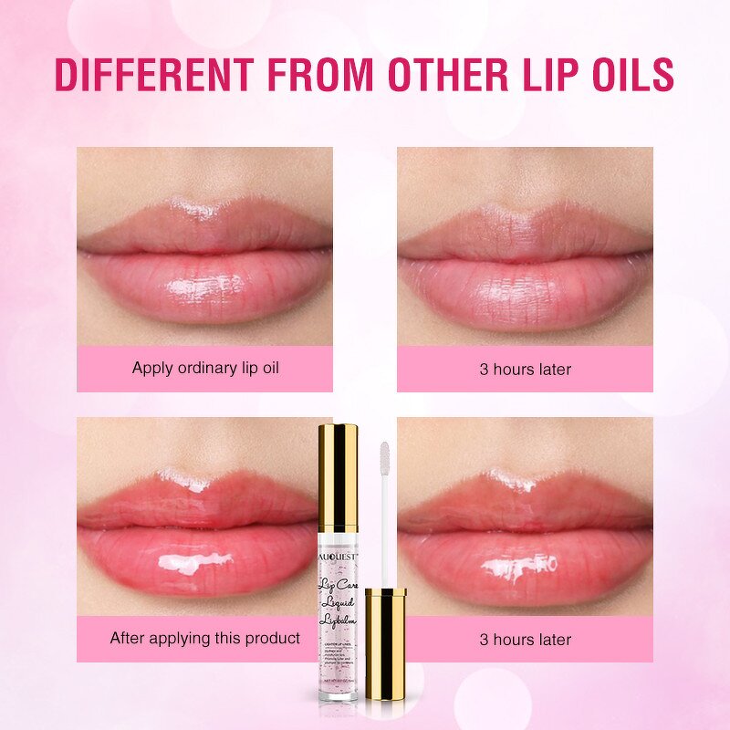 Lip Plumper Gloss - Pink Long Lasting Moisturizer Vitamin E Mineral Oil Volume Shiny
