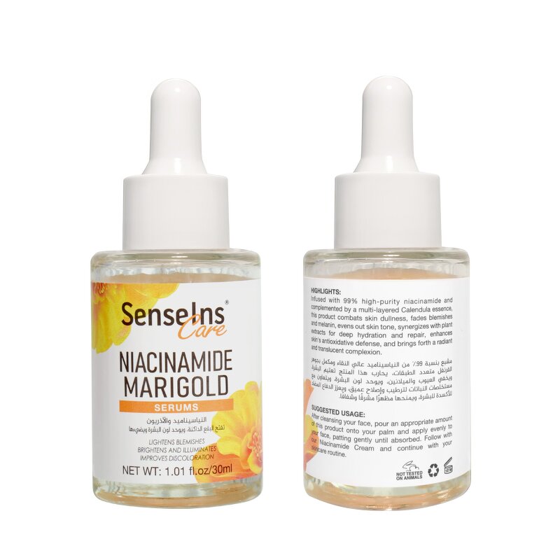 Niacinamide Marigold Serum - Organic Brightening Hydrating Shrinking Pores Firming Whitening