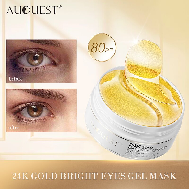 24K Gold Eye Mask - OEM Private Label Organic Custom Hydrogel Collagen Under Eye Patch