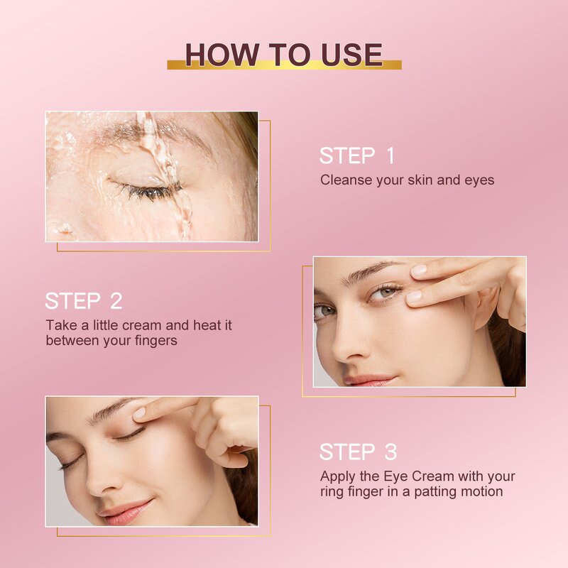 24K Gold Eye Cream - Organic Wrinkle-Reducing Eye Bags Removal Bright Lift Firming