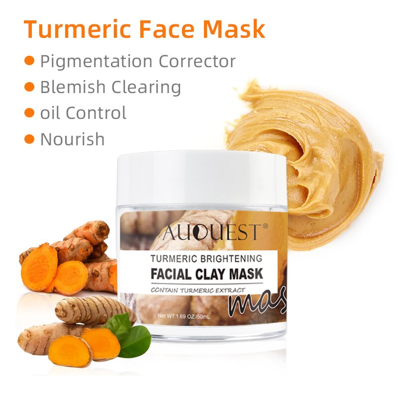 Turmeric Clay Facial Mask - Private Label Organic Yellow Whitening Skin Care Mud Mask