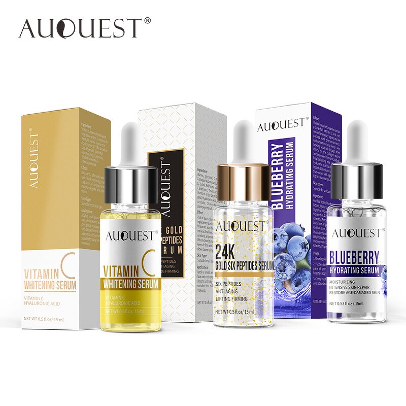 Facial Serum Set - AuQuest Private Label Organic Hydrating Moisturizing Brightening Antiwrinkle