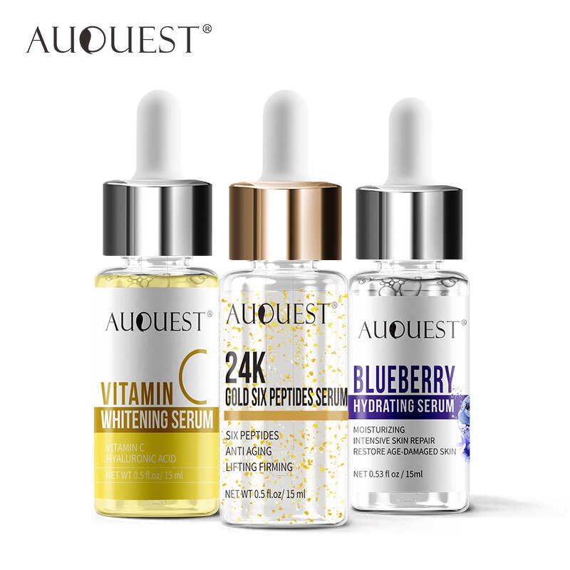Facial Serum Set - AuQuest Private Label Organic Hydrating Moisturizing Brightening Antiwrinkle