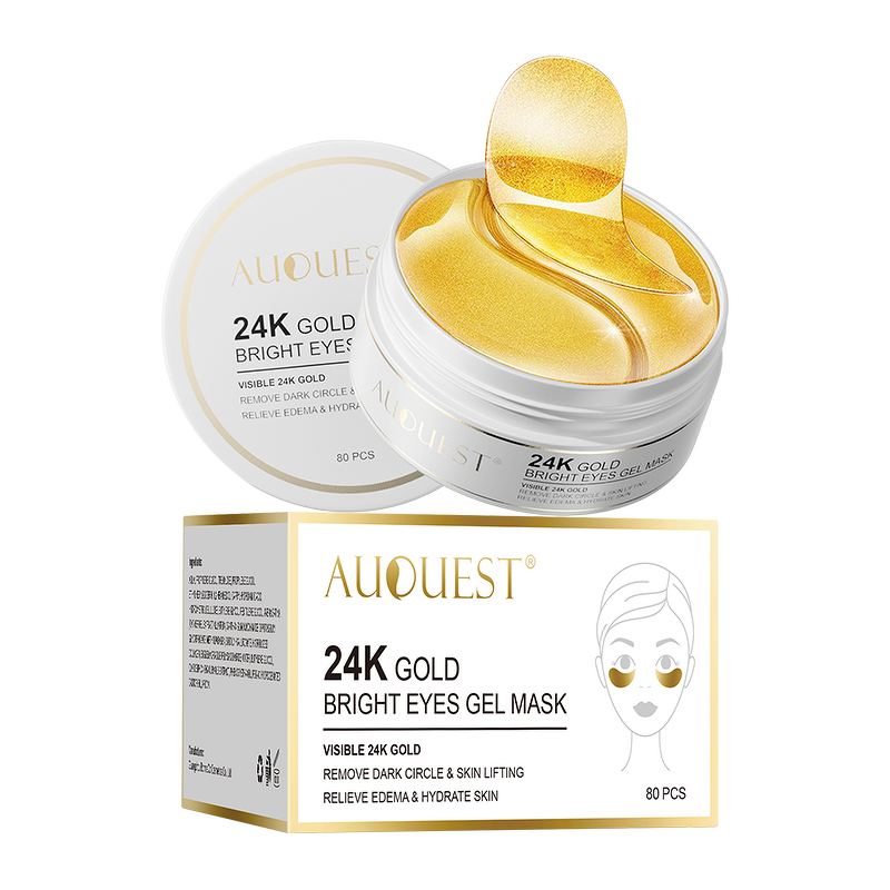 24K Gold Eye Mask - OEM Private Label Organic Custom Hydrogel Collagen Under Eye Patch