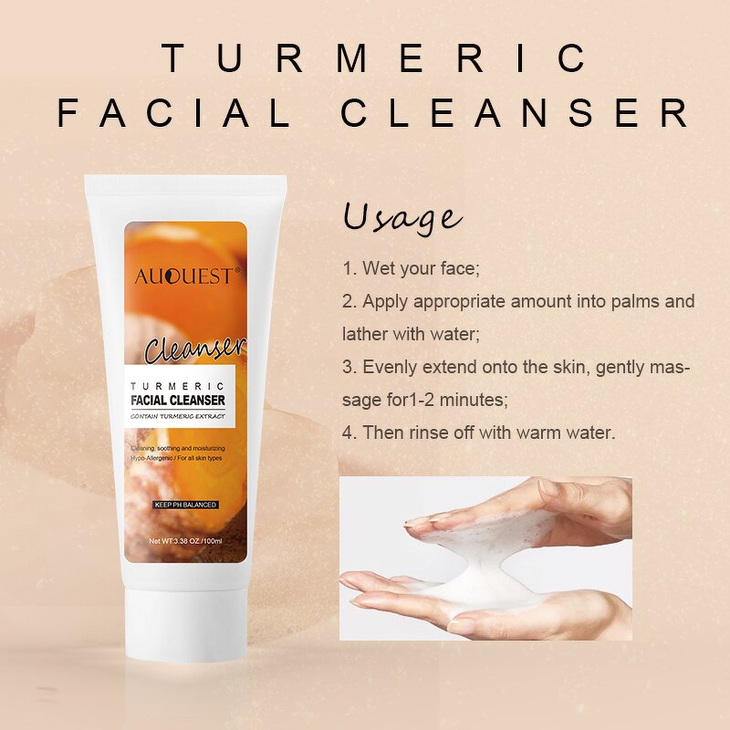 Turmeric Face Cleanser - Private Label Anti Aging All Natural Whitening Acne Removal