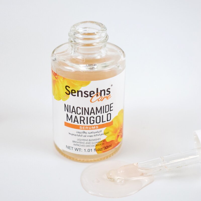 Niacinamide Marigold Serum - Organic Brightening Hydrating Shrinking Pores Firming Whitening