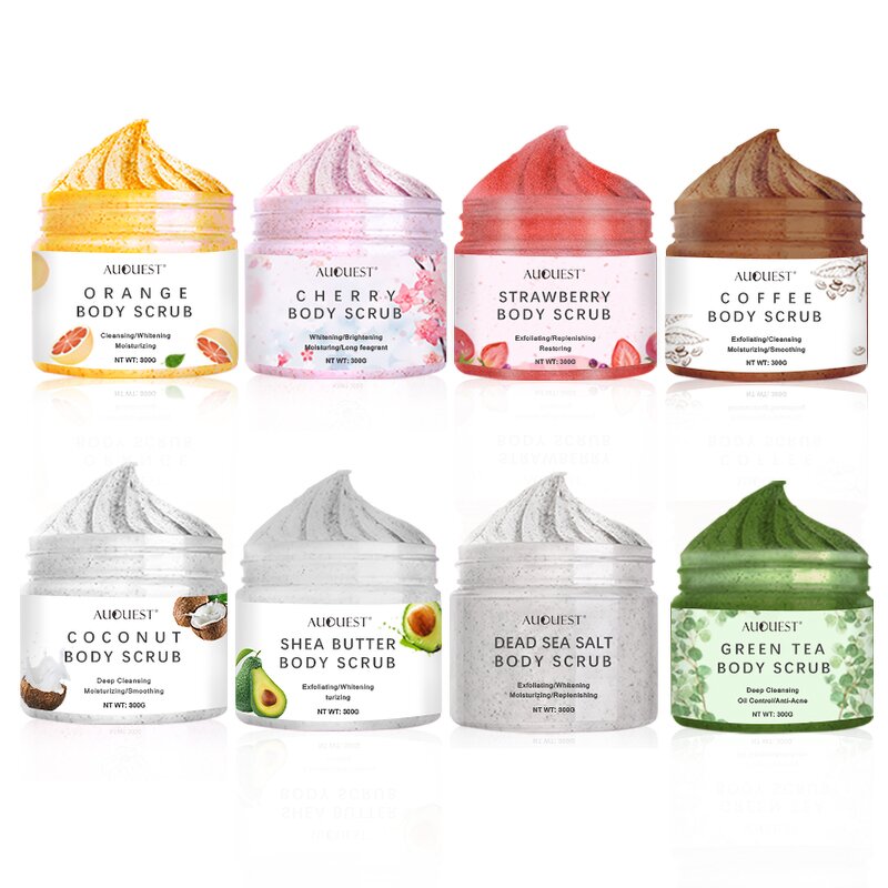 Body Scrub Set - AuQuest OEM Organic Deep Cleansing Exfoliating Brightening Moisturizing