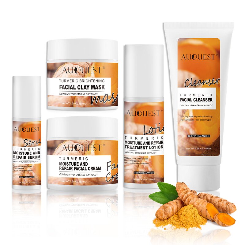 Turmeric Skin Care Set - Korean Natural Whitening Acne Removal Organic Deep Cleansing