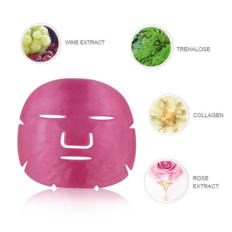 Red Wine Collagen Mask - Private Label Natural Crystal Facial Care Anti-Aging Mask
