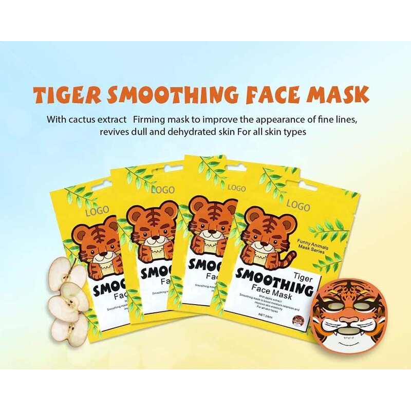 Tiger Face Mask - Hyaluronic Acid Collagen Moisturizing Korean Cosmetics Sheet Mask