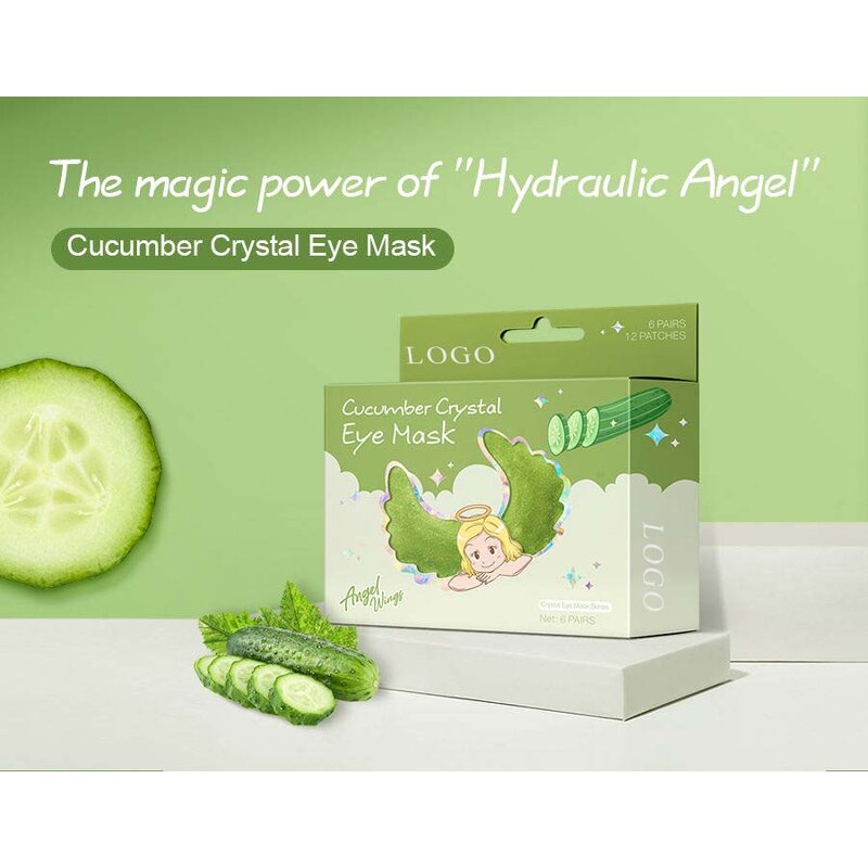 Green Crystal Eye Mask - Private Label Organic AntiWrinkle Jelly Puffy Eye Bags Dark Circles