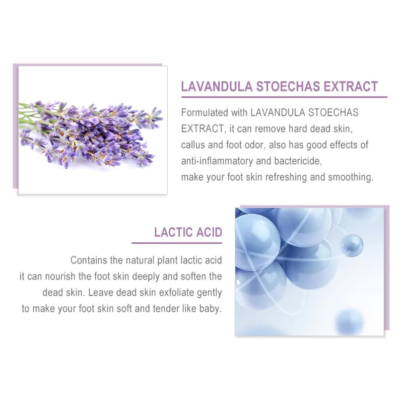 Lavender Foot Mask - Private Label Exfoliating Peeling Feet Skin Care Socks