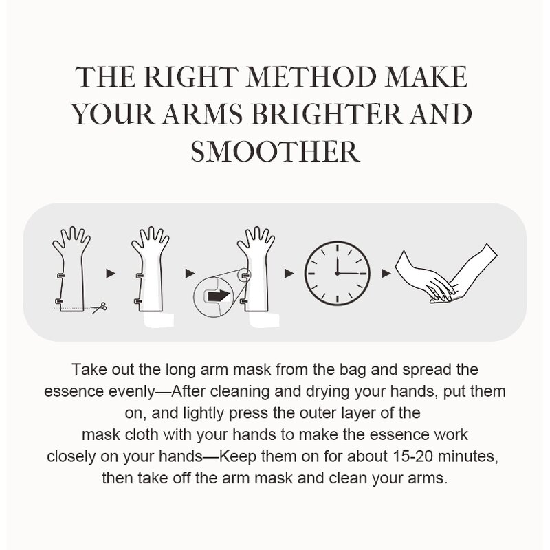 Hand Arm Mask - Private Label Brighten Organic Long Length Peeler Spa Cream Glove 3Y
