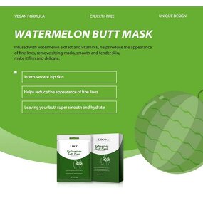Watermelon Butt Mask - Cruelty-free Vegan Body Firming Hydrating Smoothing Hip Care Sheet