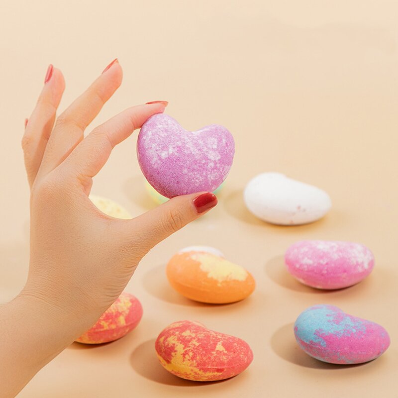 Heart Bath Salt Balls - 40g Essential Oil Infused Bubble Popper Explosion Soaking