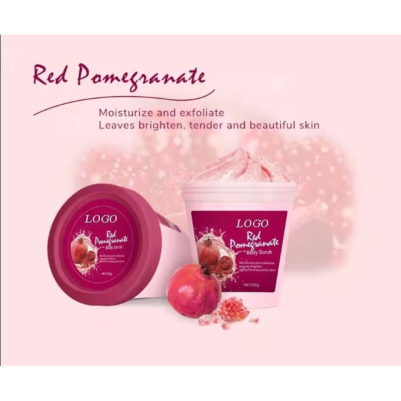 Pomegranate Scrub - OEM Private Label Moisturizing Exfoliating Red Body Exfoliator