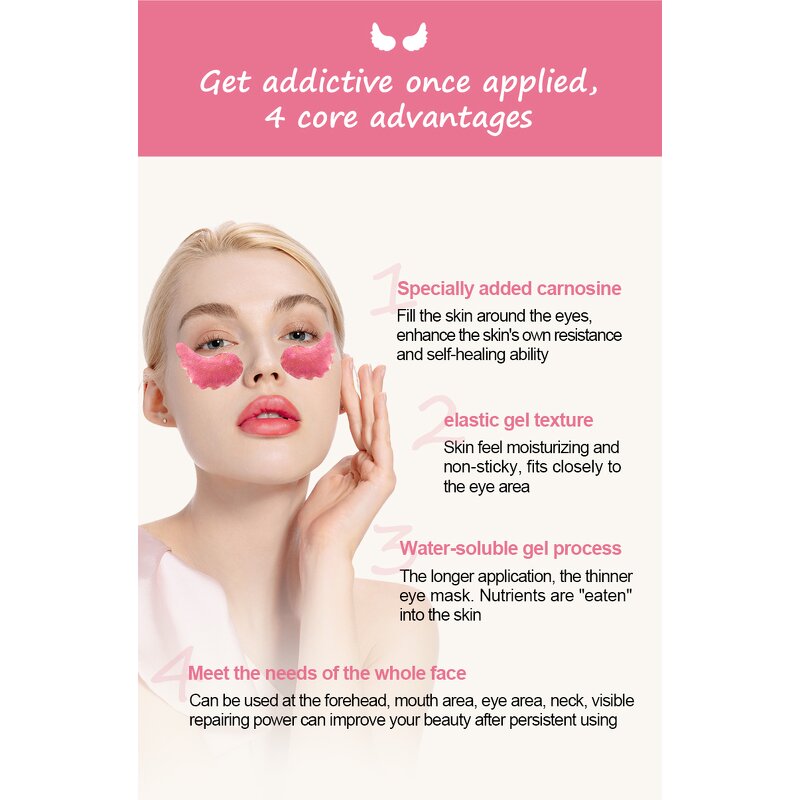 Collagen Eye Mask - Custom Private Label Pink Organic Dark Circle Antiwrinkle Lift Pads