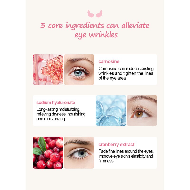 Collagen Eye Mask - Custom Private Label Pink Organic Dark Circle Antiwrinkle Lift Pads