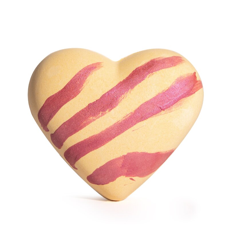 Valentine Bath Bombs - 3 Pack Organic Aromatherapy Essential Oil Printed Heart Fizzies