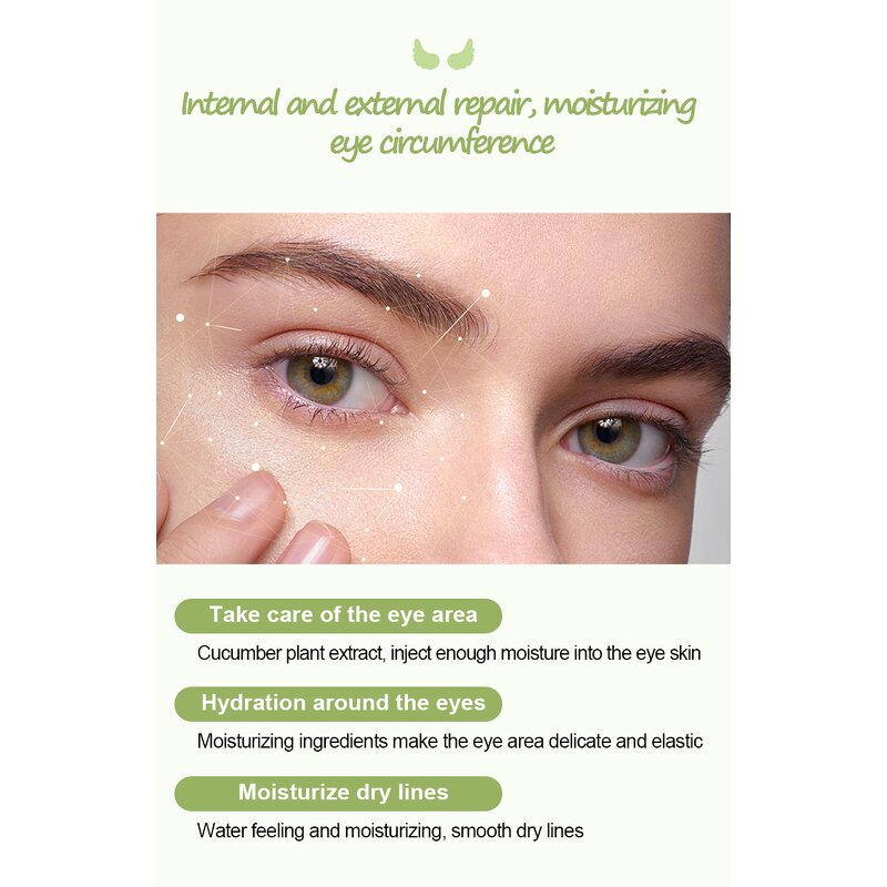 Green Crystal Eye Mask - Private Label Organic AntiWrinkle Jelly Puffy Eye Bags Dark Circles