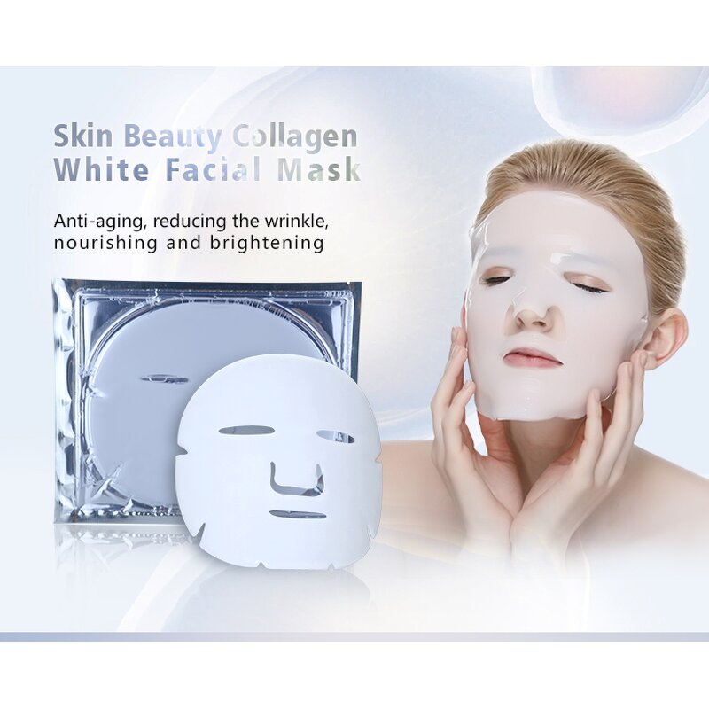 White Collagen Mask - Private Label Natural Crystal Facial Care Moisturizing Sheet Mask