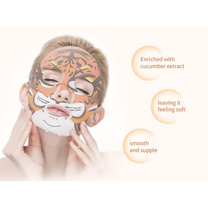 Tiger Face Mask - Hyaluronic Acid Collagen Moisturizing Korean Cosmetics Sheet Mask