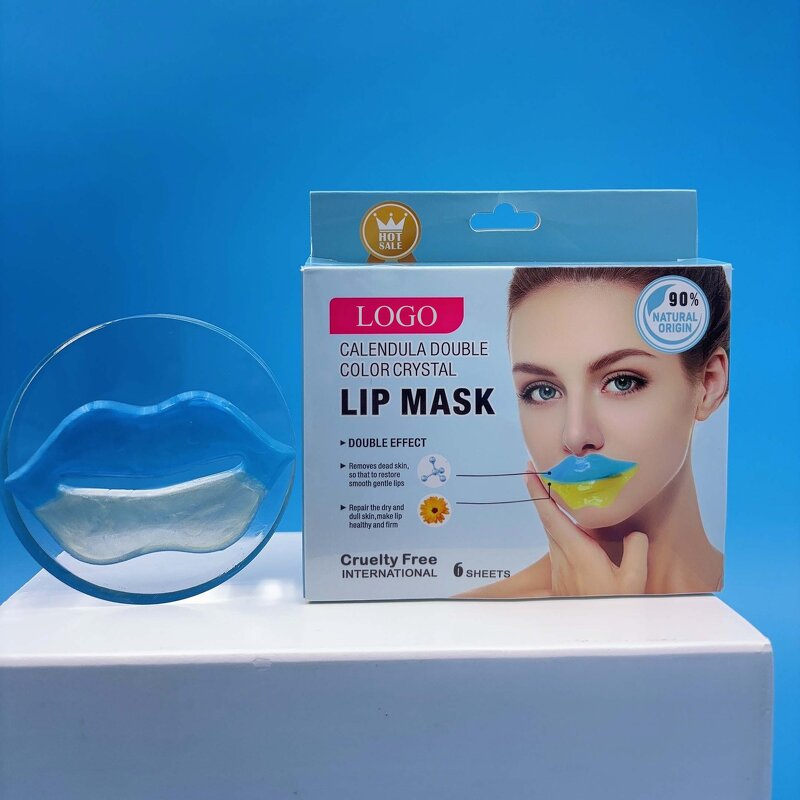 2 in 1 Lip Mask - Custom Vegan Double-color Moisturizing Collagen Plumping Crystal