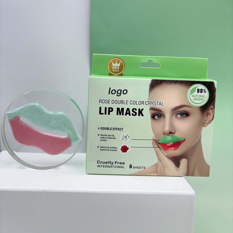 2 in 1 Lip Mask - Custom Vegan Double-color Moisturizing Collagen Plumping Crystal