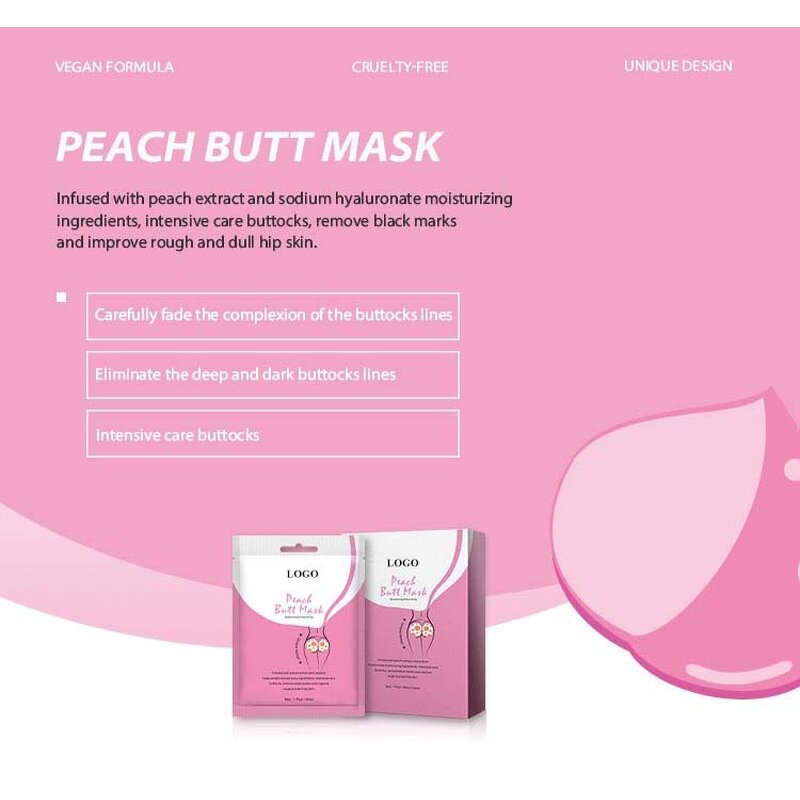 Peach Butt Mask - Cruelty-free Vegan Fruit Firming Lifting Smoothing Hip Care Sheet