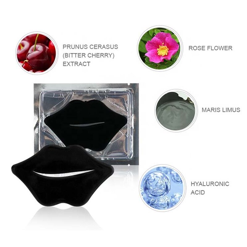 Lip Plumping Mask - Wholesale Bamboo Charcoal Black Crystal Collagen Lip Care Mask