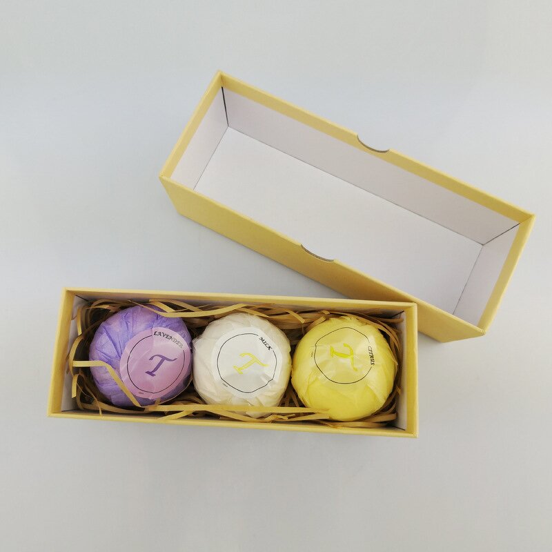 Bath Bombs - OEM Private Label Custom Pink Blue Yellow Round Shape Natural Bathbomb