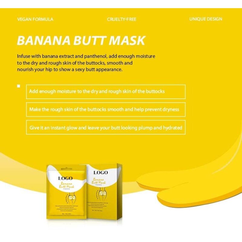 Banana Butt Mask - Cruelty-free Vegan Body Firming Lifting Smoothing Hip Care Sheet