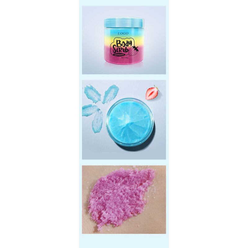 Rainbow Strawberry Scrub - Private Label Three-color Body Scrub Manufacturer Skin Care