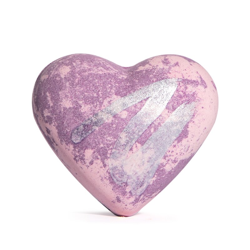 Valentine Bath Bombs - 3 Pack Organic Aromatherapy Essential Oil Printed Heart Fizzies