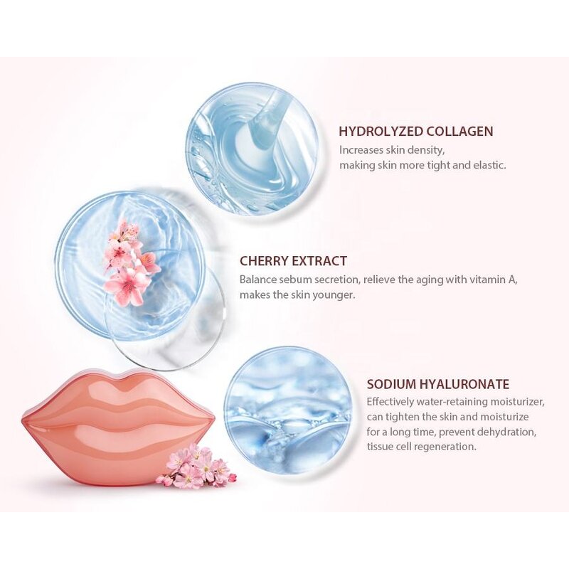 Hydrogel Lip Mask - Private Label Organic Custom Collagen Hydrating Pink Plumping Gel