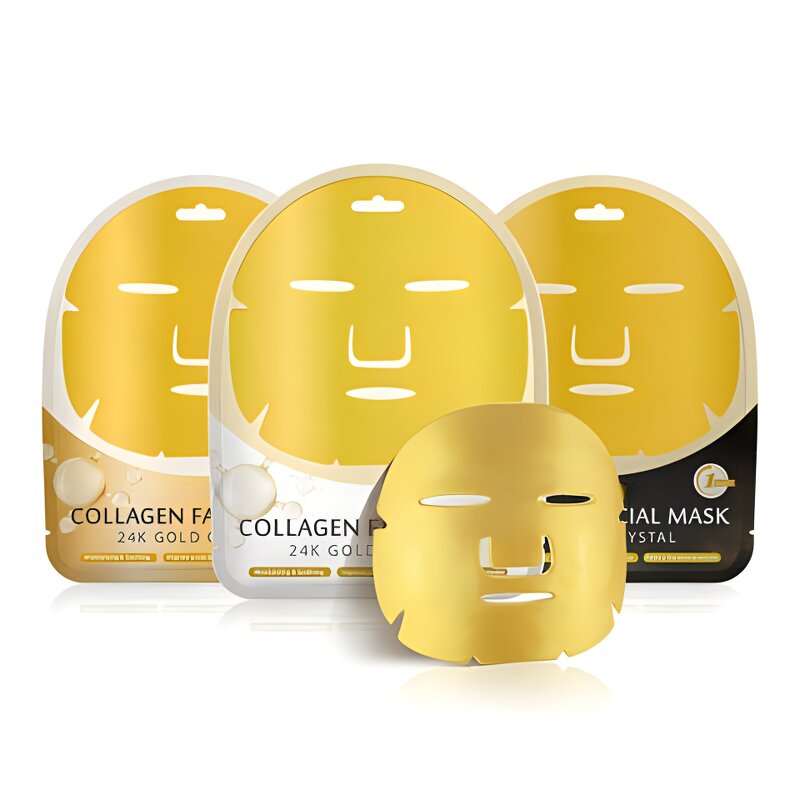 24K Gold Facial Mask - Private Label Vitamin C Centella Collagen Anti-Wrinkle Firming OEM