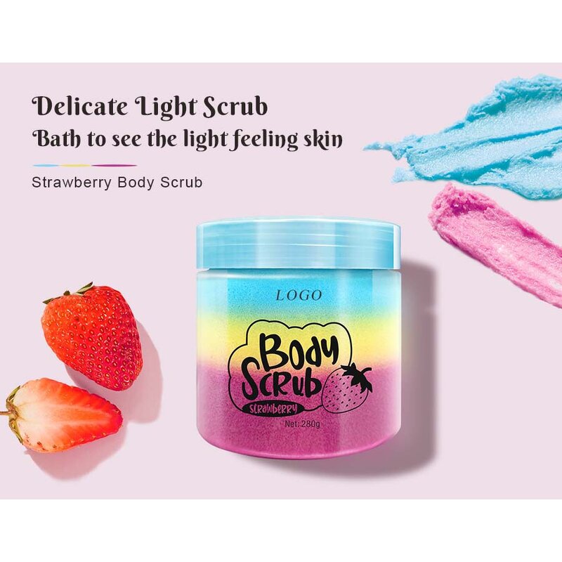 Rainbow Strawberry Scrub - Private Label Three-color Body Scrub Manufacturer Skin Care