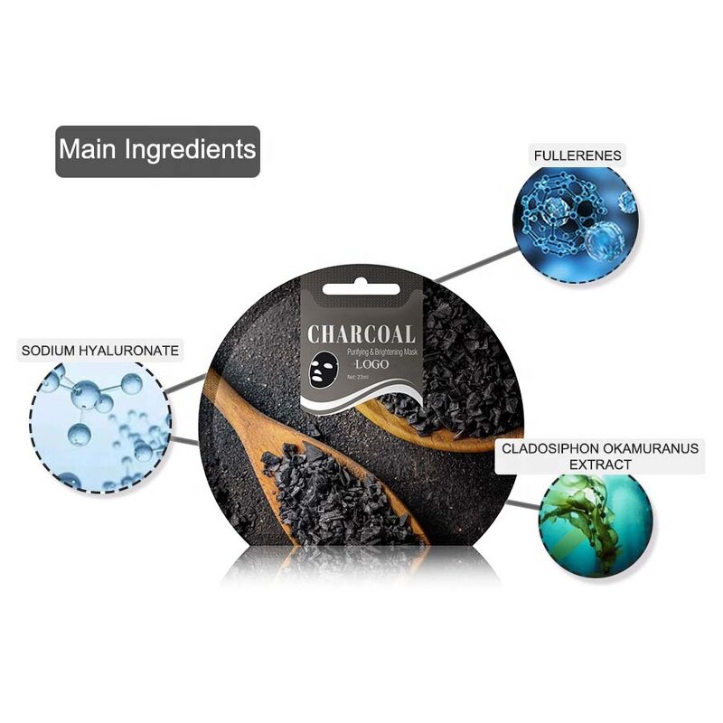 Bamboo Charcoal Mask - Private Label Purifying Brightening Facial Sheet for Oily Skin