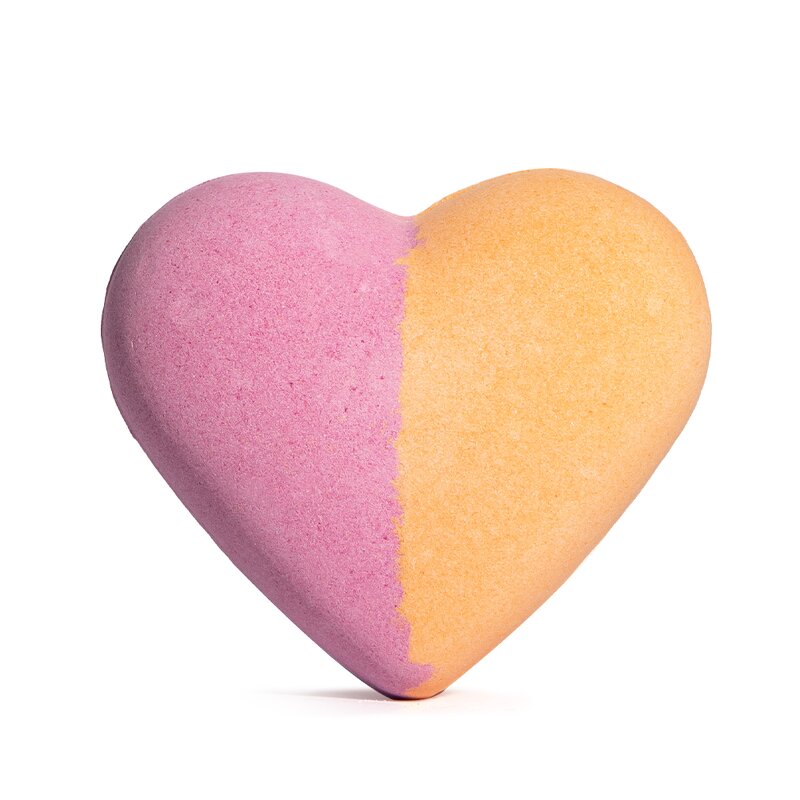 Valentine Bath Bombs - 3 Pack Organic Aromatherapy Essential Oil Printed Heart Fizzies