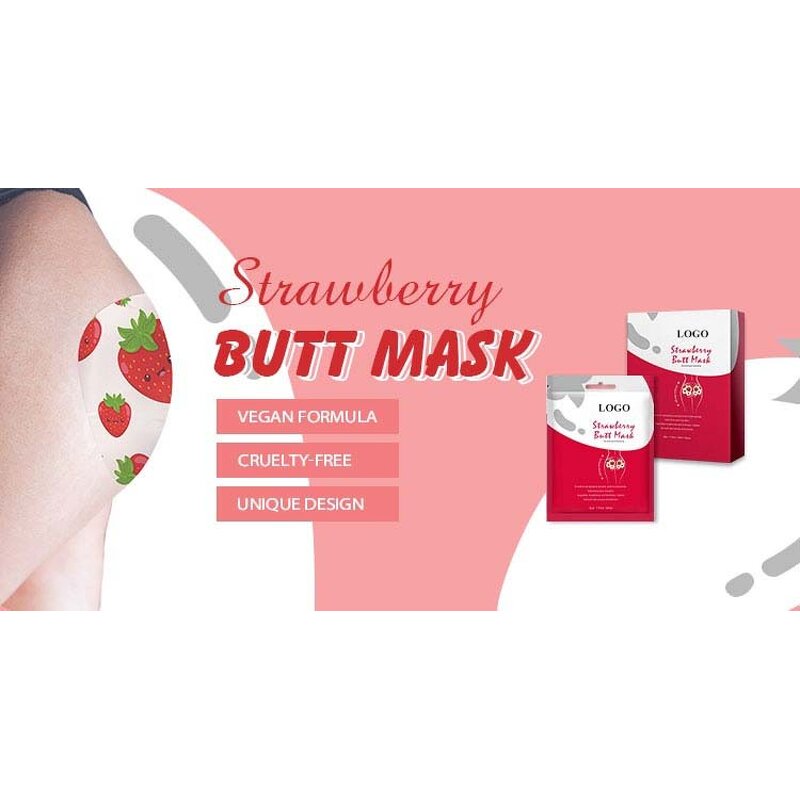 Strawberry Butt Mask - Cruelty-free Vegan Body Firming Lifting Smoothing Hip Care Sheet